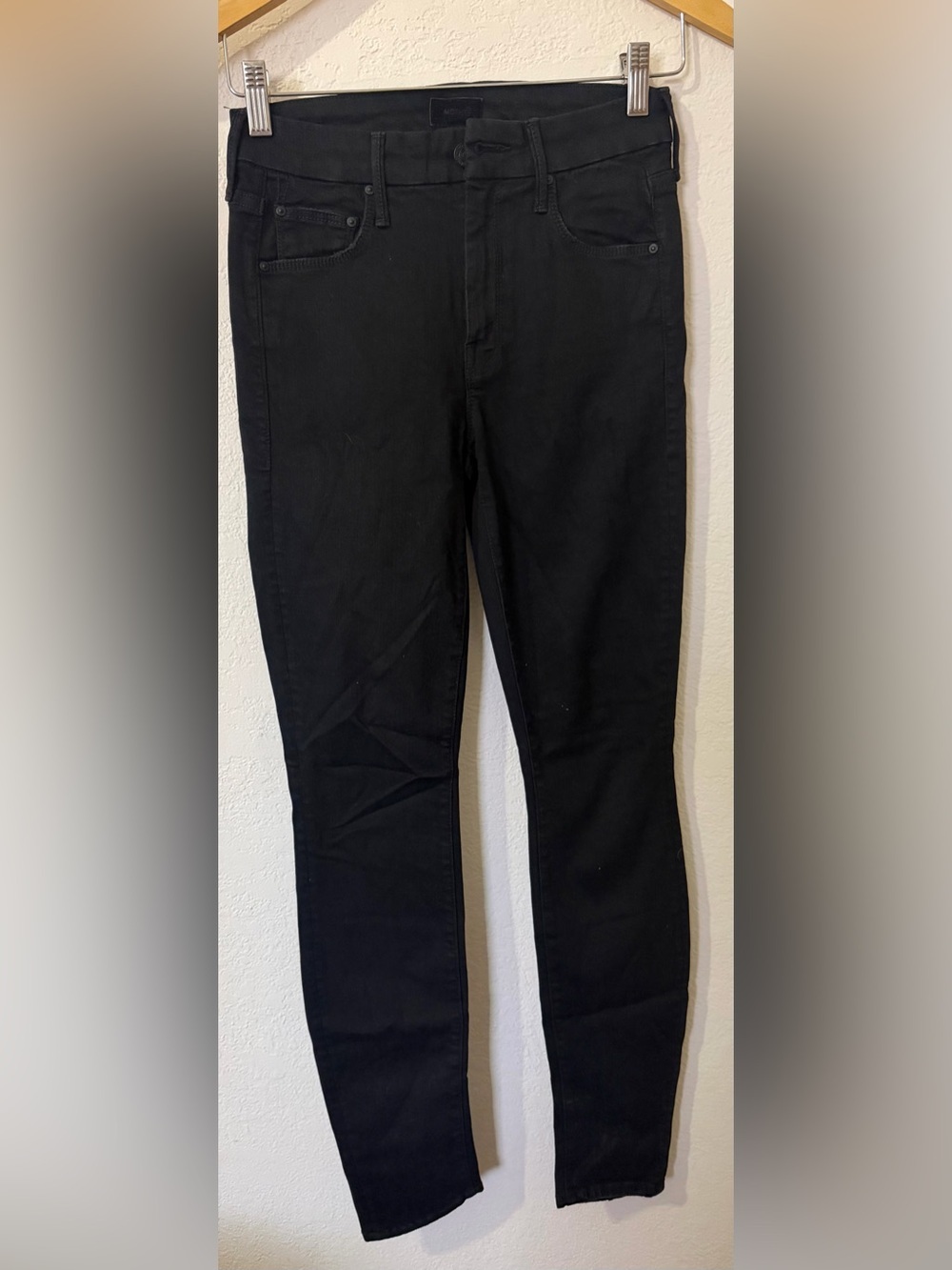 MOTHER The Looker Skinny Jeans in Not Guilty Black - Size 24